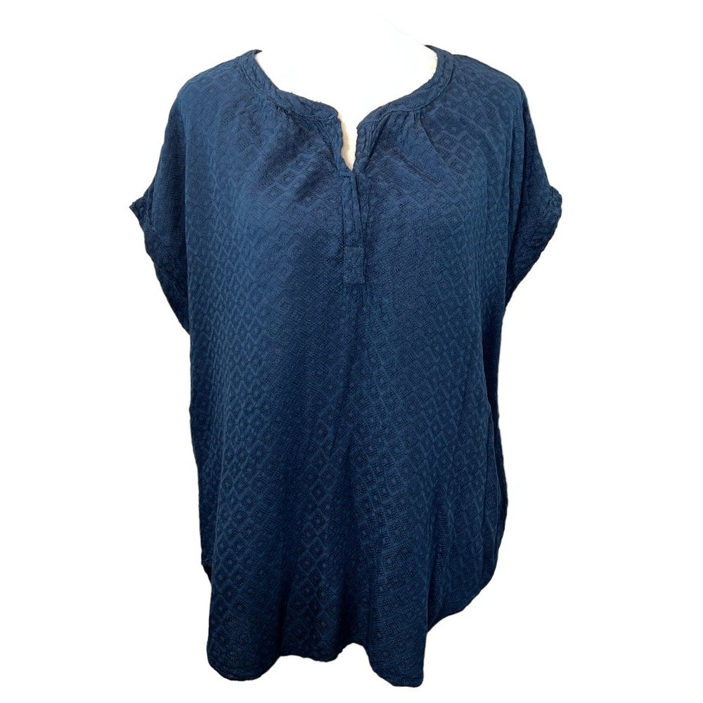 VELVET By Graham & Spencer Teal Blue Lightweight V-Neck Top Size Small